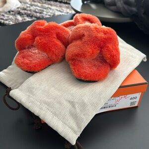 Hermes wool sandals orange size 40